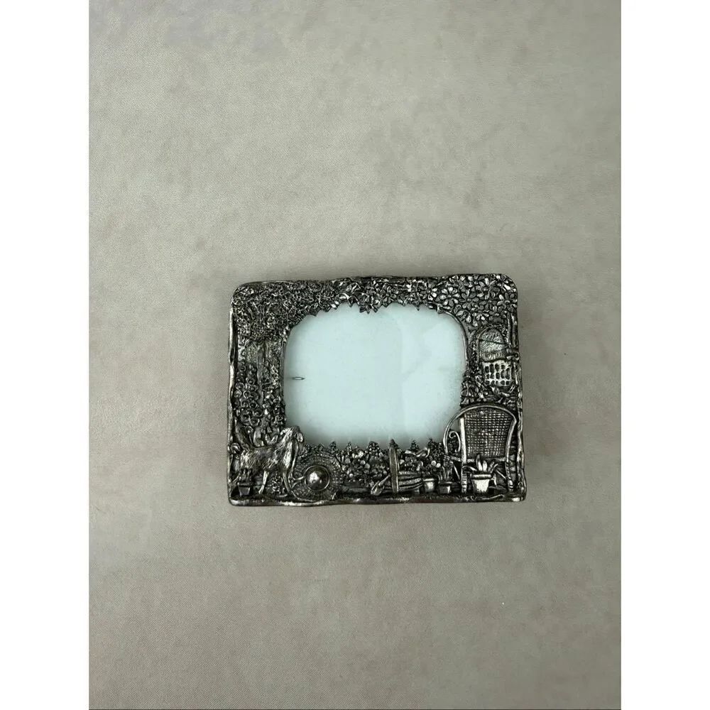 Vintage Sterling Silver Scene Wales Verse Silver Plated Picture Frame 3×2"